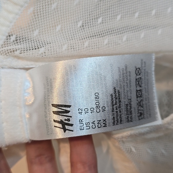 H&M Elegant White Bodysuit Lingerie 10 - Picture 3 of 3
